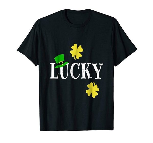 

lucky shirt leprechaun hat shamrocks st. patricks day gift homme customized tee shirt