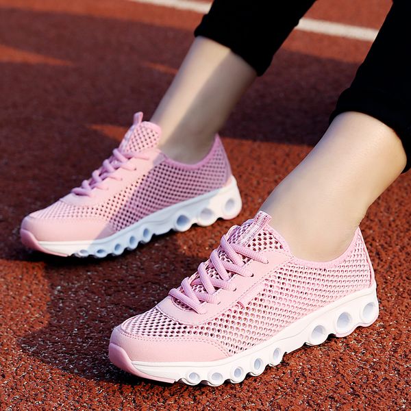 

mesh shoes women summer breathable casual couple shoes flats lightweight fashion sneakers women trainers slip on tenis masculino, Black