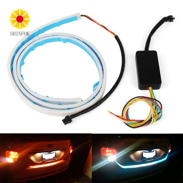 

led strip trunk light with side turn signals rear lights car braking light for car styling drl daytime running
