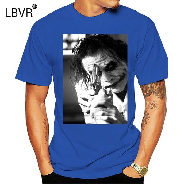 

fashion summer paried tshirts joker heath ledger gun t shirt sizes from med 3xl