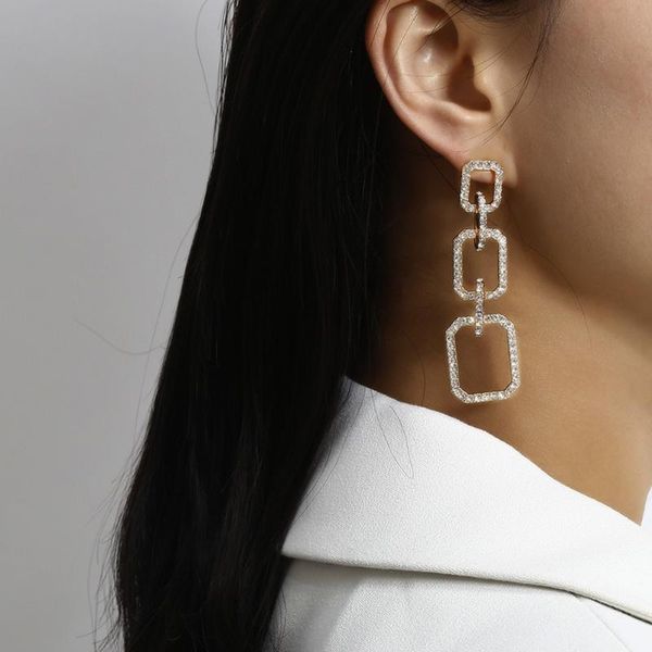 

women earrings girls exaggerated modern fashion stud earring jewelry vintage trend pendant geometric oorbellen aretes de mujer, Golden;silver