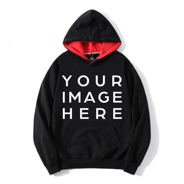 

2020 autumn winter women loose long sleeve sweatshirts men couples pullovers coat custom printed your own personalized hoodies, Black