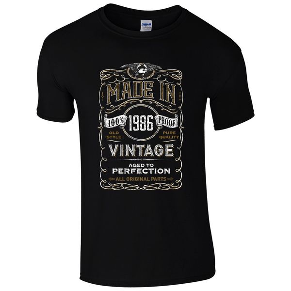 

made in 1986 t-shirt born 31st year birthday age present vintage funny mens gift short sleeves cotton t shirt game shirt