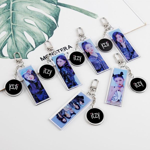 

kpop itzy yeji lia acrylic p print key chain keyring bag ornaments, Silver