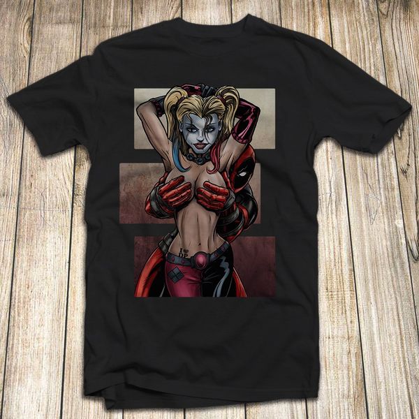 

dead pool harley quinn funny and crazy custom 2019 super fashion men o neck casual t shirt