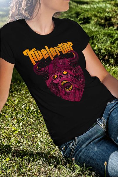 

kvelertak viking skull женщины черная футболка heavy metal tee shirt (1
