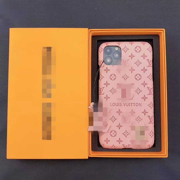 

with box for iphone 11 11pro max xr xs max 7 8 plus designer phone cases fashion letter leather phone cases cover
