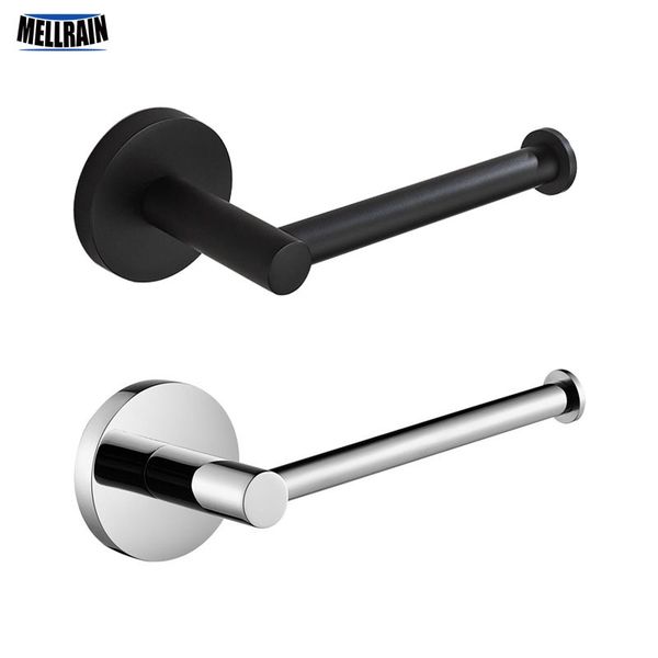 

simple round bathroom accessories toilet paper holder matt black and mirror chrome plated wall mounted tissue hanger t200425