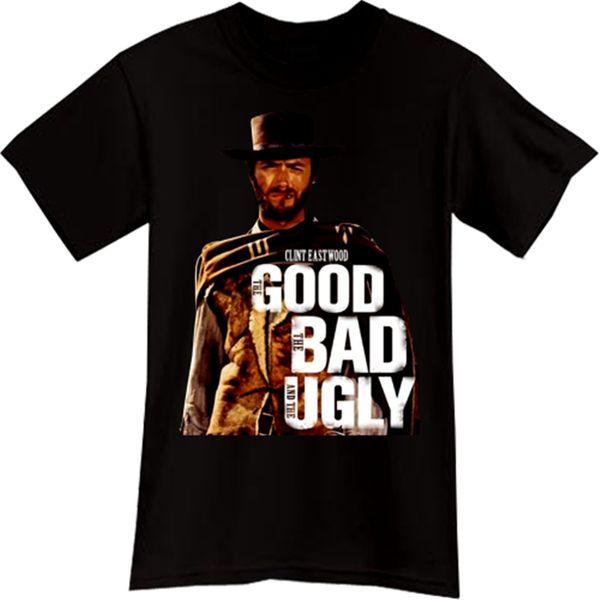 

clint eastwood the good the bad the ugly western cowboy movie black t-shirt tee plus size tee shirt
