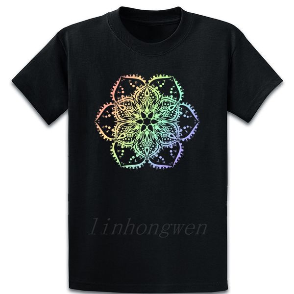 

white lotus flower mandala yoga hippie tattoo t shirt pattern crazy size s-5xl knitted building pattern cotton summer style