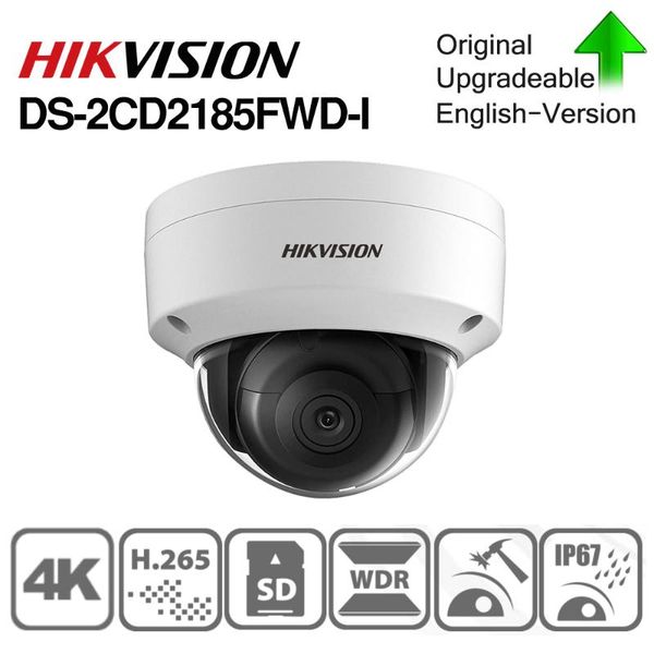 

hikvision ip camera ds-2cd2185fwd-i cctv dome poe audio alarm interface h.265 sd card slot security cctv camera