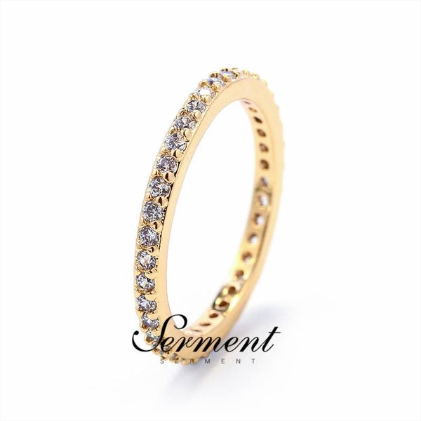 

wedding rings serment luxury mini crystal zircon ring golded engagement fashion finger jewelry accessories for women, Slivery;golden