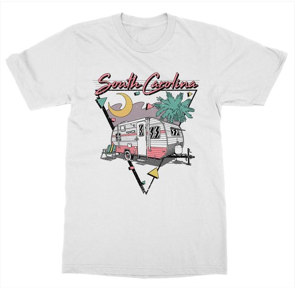 

2019 new men's south carolina 'campground' t-shirt usa united states of america patriot capital tee shirt