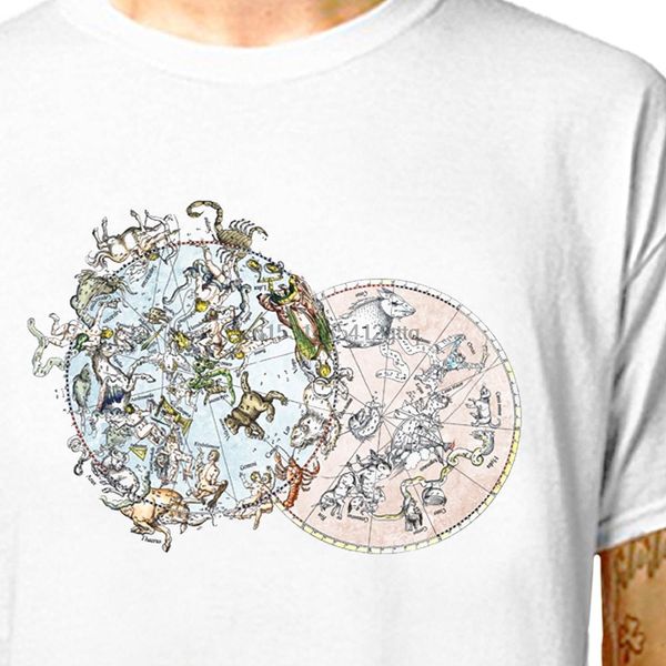 

тенниска астрологии звезда диаграмма 100% хлопок тройники (lazycarrot) созвездия знаков зодиака ретро урожай астрономии