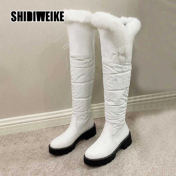 

new winter models snow boots women over the knee shoes female in tube long boots feminino zapatos mujer botas size 34-43 v337, Black