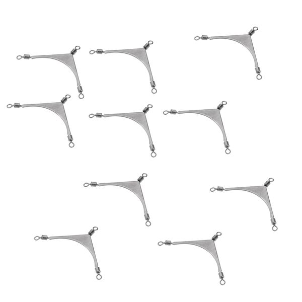 

10pcs 3 way barrel swivel connector fishing line rolling snap tackle