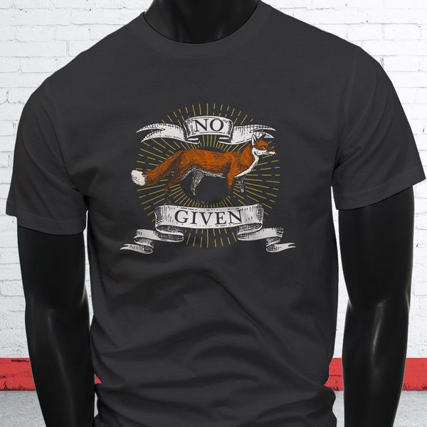 

2019 fashion vintage no fox given white funny animal joke gift mens charcoal t-shirt 100% cotton print shirt tee