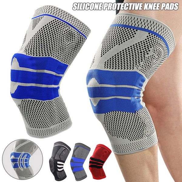 

knee brace pad springs support protector elastic for climbing cycling running sports ya88, Black;gray