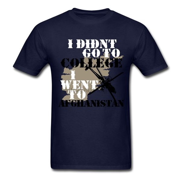 

i didnt go to college i went to afghanistan army boy short sleeves o neck 100% cotton t-shirt men simply fashion
