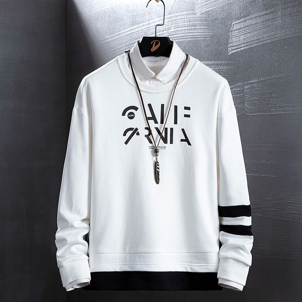 

oversize patchwork fashion harajuku men sweatshirts hip hop male hoodies 2020 new casual white hoodie sweatshirts man, Black