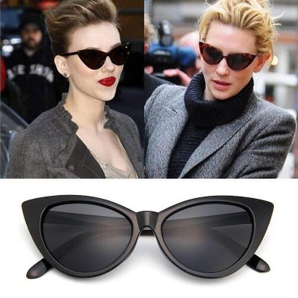 

sunglasses cat eye retro vintage sun glasses women style brand designer, White;black