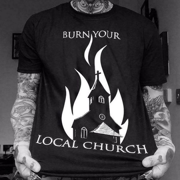 

burn your local church tshirt men black m - 3xl men clothes tee shirt