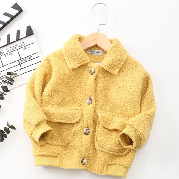 

jackets kids jacket 2021 autumn fashion faux fur children solid warm fleece outerwear coat for baby boys girls 100-140 cm dwq781, Blue;gray