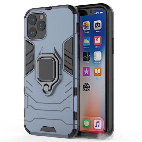 

shockproof 360 protective cover tpu pc hard back phone case kickstand fingerprint holder for iphone 11 pro max