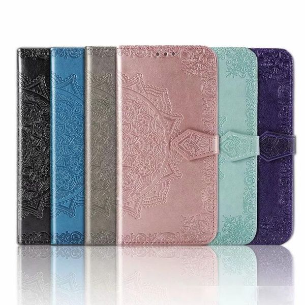 

imprint flower wallet leather cases for huawei p40 pro p40 samsung a11 card slot lace luxury fashoin flip cover pouch purse