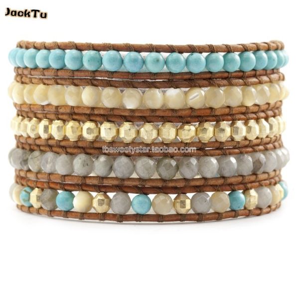 

лабрадор камень смешанный пирит кожаный браслет обруча как подарок, Golden;silver