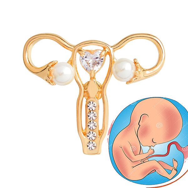 

pins, brooches the birthplace of baby woman's womb shape pin pink and heart symbol jewelry for brooch, Gray