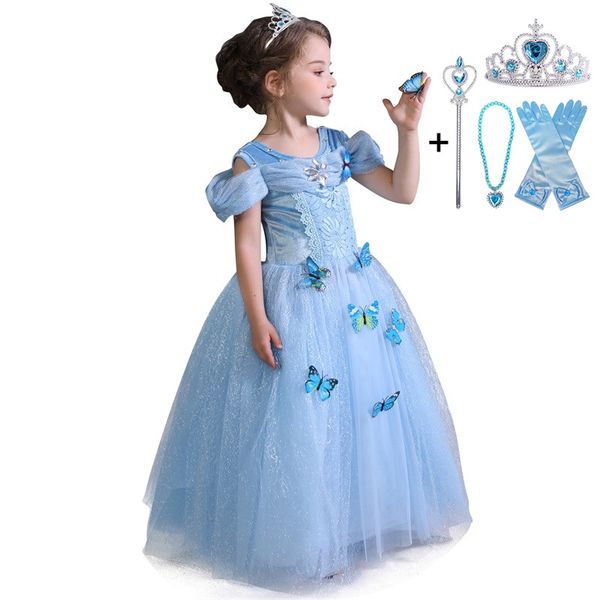 

new 2020 girls cosplay princess dress prom evening dresses for girls christmas halloween party kids clothing, Red;yellow
