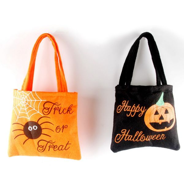 

halloween party supplies gift package handheld halloween prop trick or treat bags ghost decorations fabric candy bag non-woven