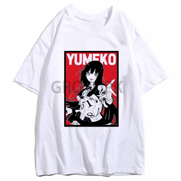 

japanese anime kakegurui t shirts jabami yumeko short sleeves casual harajuku tees men women t-shirts camiseta