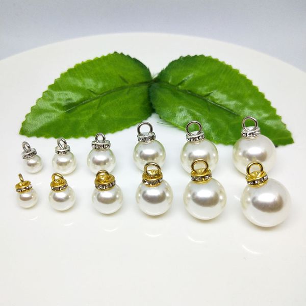 

charms mrhuang 20pcs/lot crystal ring pearl 8mm 10mm 12mm 14mm 16mm golden silver color fashion jewelry accessories, Bronze;silver
