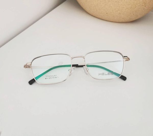 

designer spectacles glasses square-rimmed glasses titanium optical frames eye wear glasses, Silver