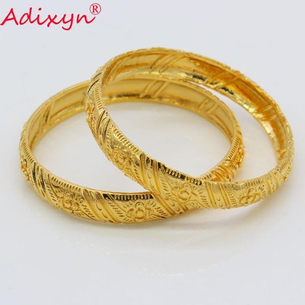 

adixyn two pcs dubai bangles for women gold color bracelet new jewelry middle east/arab/african dowry gifts n072408, Black