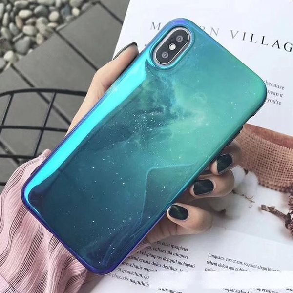 

gradient starry sky phone case for iphone x case for iphone 6s 6 7 8 plus back cover fashion smooth cases luxury coque capa