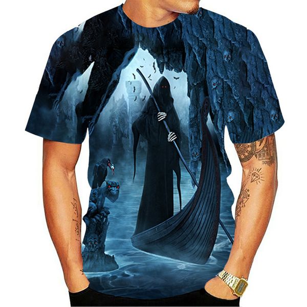 

horror skull compression punisher new clothing 3d print shirts harajuku plus size hippie men clothing