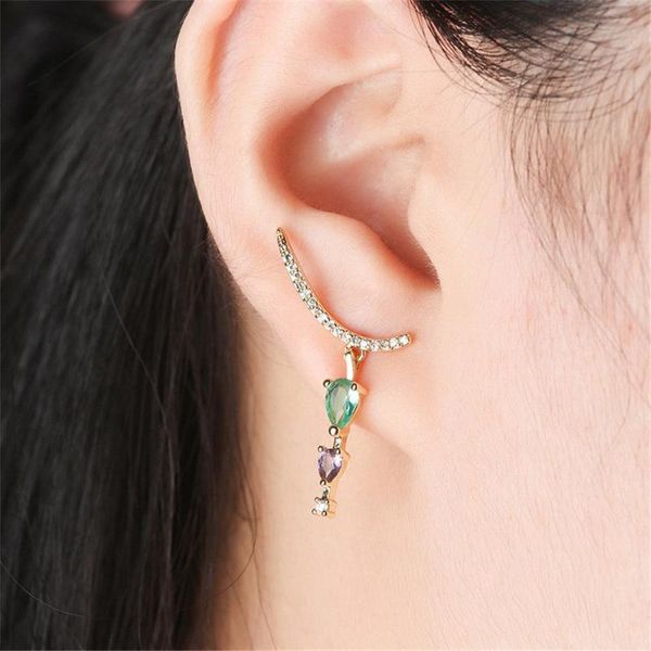 

ttlife bohemia color rainbow rainbow zircon rhinestone stud earrings fashion jewelry party valentine's day gift earrings, Golden;silver