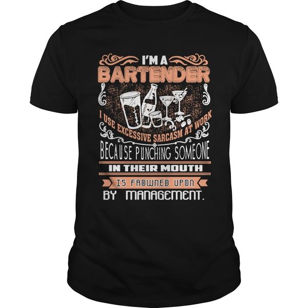 

мужчины с коротким рукавом футболки я бармен футболка футболка охладиться женщины тенниска