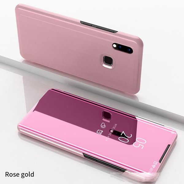 

smart sleep case luxury mirror flip leather cover for vivo y91 y95 clear view window smart cover