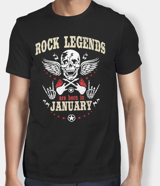 

men summer short sleeves casual t-shirt s-2xl new funny birthday t-shirt rock legends are born in january tee shirt