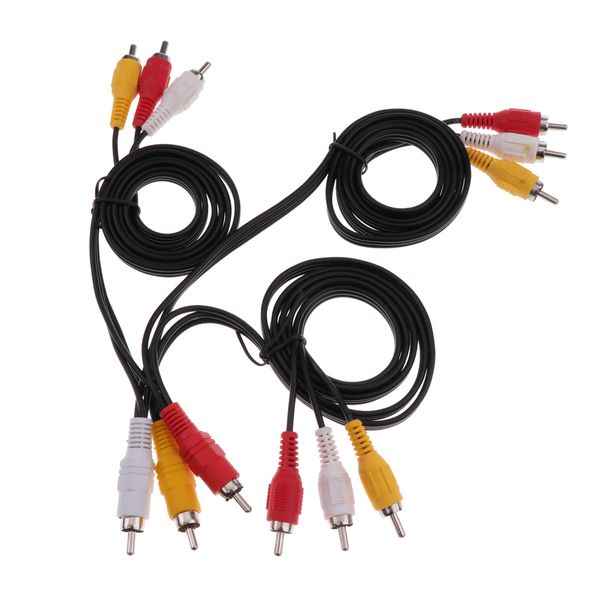 

3.0m 3 rca male to 9 rca male plug splitter audio video av adapter cable black