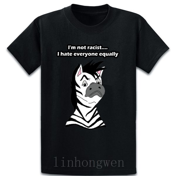

i hate everyone zebra t shirt letters over size s-5xl crazy customized spring cotton basic male shirt