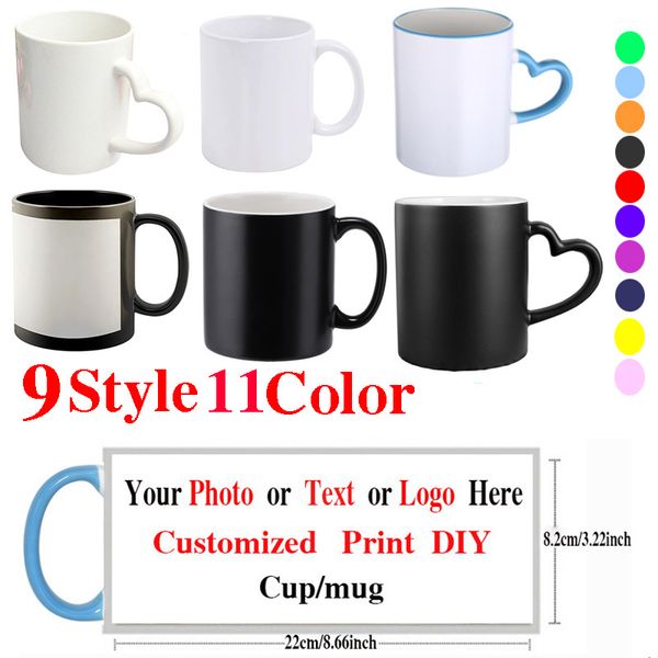 

mugs custom printed mug 9 styles 11 colors cup diy po logo text coffee family friends birthday holiday gift ceramic