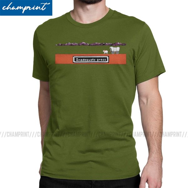 

men t-shirts inadequate grass humor tee shirt oregon trail retro multnomah video game geek t shirts o neck clothes birthday gift