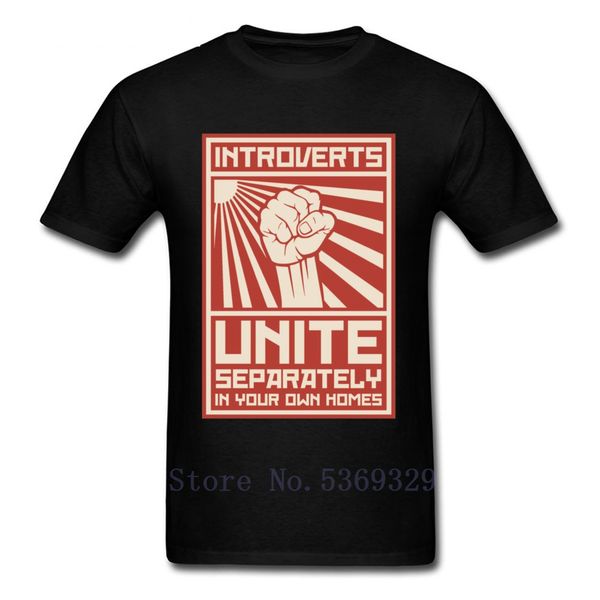 

feminism t-shirt 3d printed cotton men t shirts introverts unite separately in your own homes crewneck