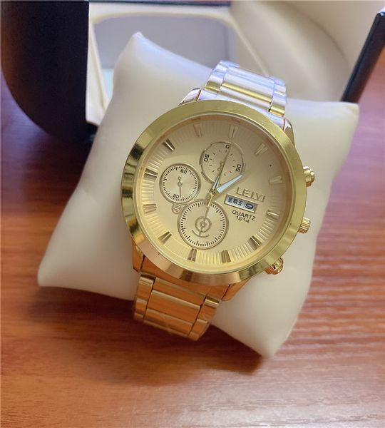 

new arrivals timelimited designers new mens double calendar watch mens steel belt quartz student watch wholesale simple watch free, Slivery;brown