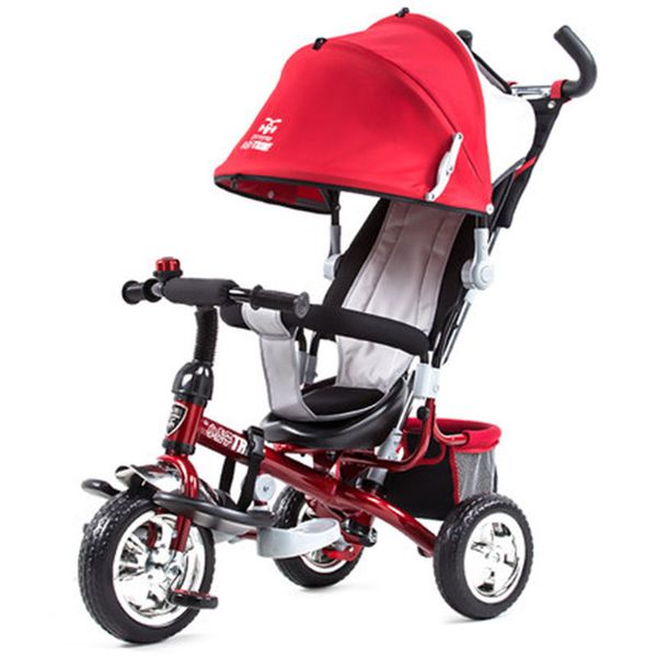 

four-in-one children's trolley tricycle bicycle 12 months-6 years old children in multiple colors having storage baskets